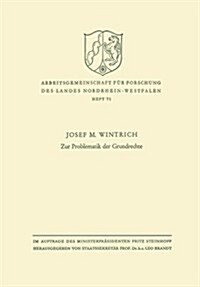 Zur Problematik Der Grundrechte (Paperback)