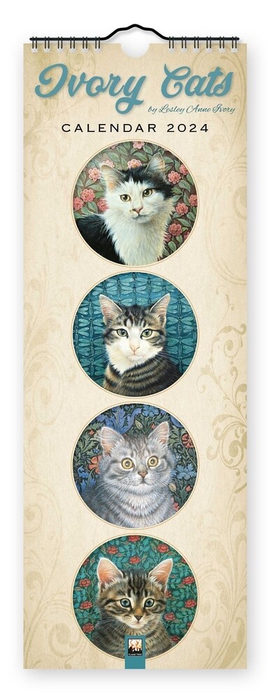 Ivory Cats Slim Calendar 2024 (Art Calendar) (Calendar, New ed)