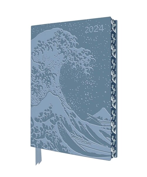 Katsushika Hokusai: The Great Wave 2024 Artisan Art Vegan Leather Diary - Page to View with Notes (Diary or journal)