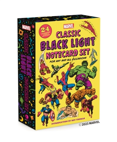 Marvel Classic Black Light Notecard Set: 24 Oversized Cards + Envelopes for Any and All Occasions (Novelty)