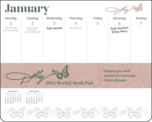 Dolly Parton 2024 Weekly Desk Pad Calendar (Desk)