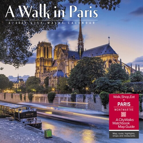 알라딘 A Walk in Paris 2024 12 X 12 Wall Calendar (Wall)