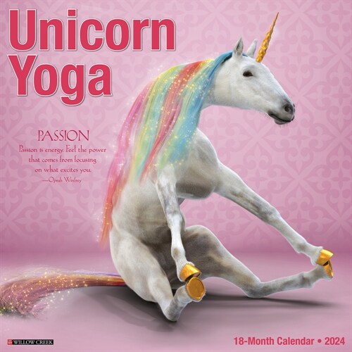 Unicorn Yoga 2024 12 X 12 Wall Calendar (Wall)