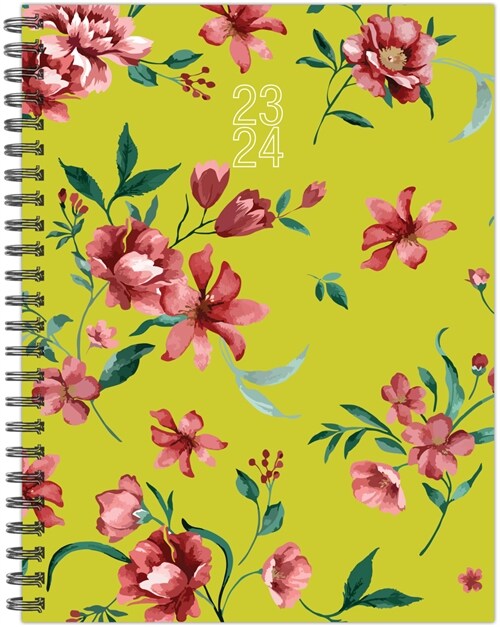 Fresh Picked Flowers Academic 2023-24 6.5 X 8.5 Softcover Weekly Planner (Spiral)