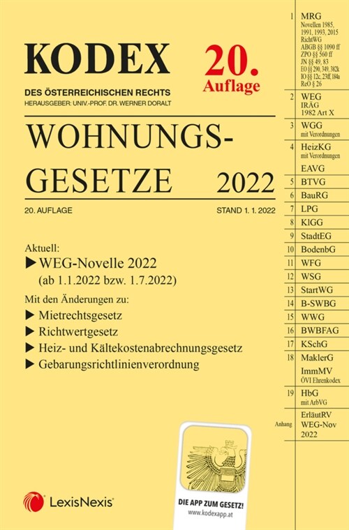 KODEX Wohnungsgesetze 2022 - inkl. App (Paperback)