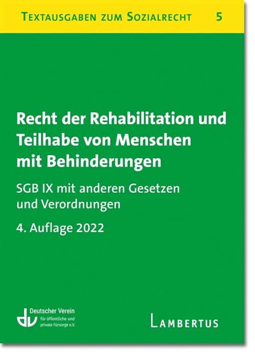 Recht der Rehabilitation und Teilhabe behinderter Menschen (Paperback)