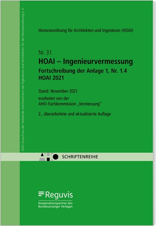 HOAI - Ingenieurvermessung - Fortschreibung der Anlage 1, Nr. 1.4 HOAI 2021 (Book)