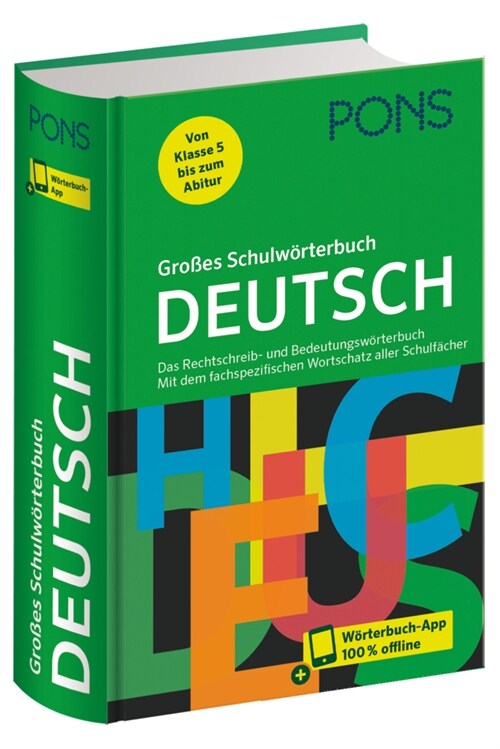 PONS Großes Schulworterbuch Deutsch, m.  Buch, m.  Online-Zugang (WW)