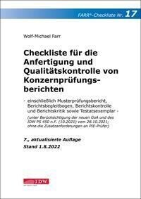 Checkliste 17 fur die Anfertigung und Qualitatskontrolle von Konzernprufungsberichten (Paperback)