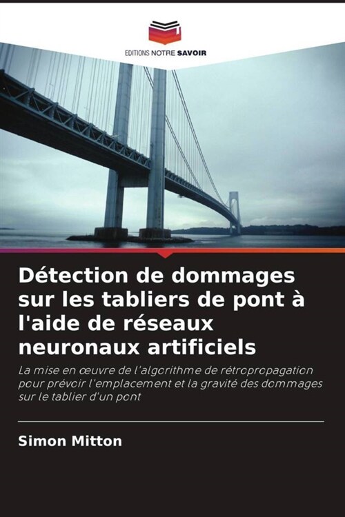 Detection de dommages sur les tabliers de pont a laide de reseaux neuronaux artificiels (Paperback)