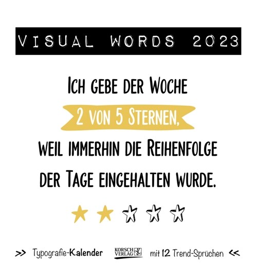 Visual Words Colour 2023 (Calendar)