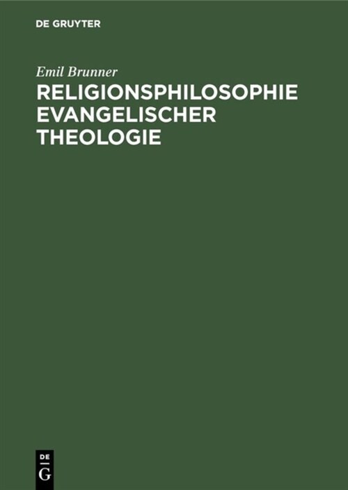 Religionsphilosophie evangelischer Theologie (Hardcover)