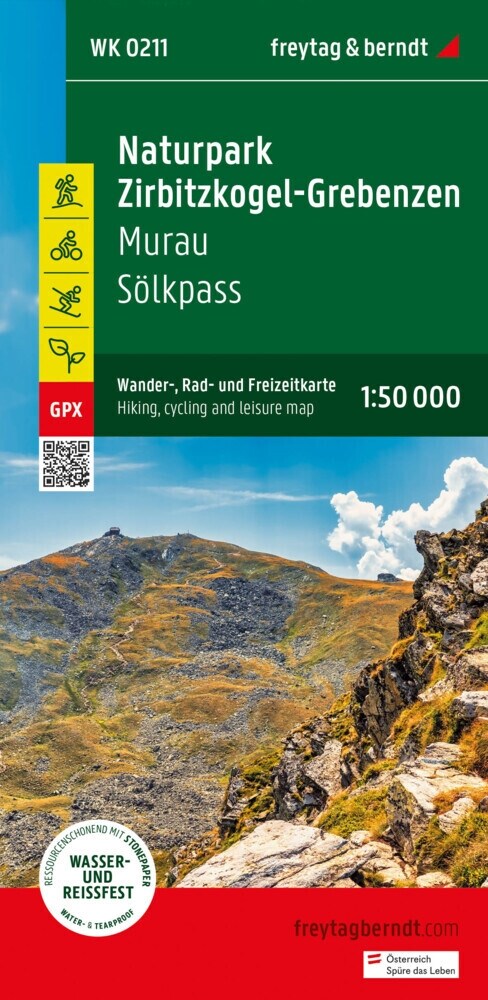 Naturpark Zirbitzkogel-Grebenzen, Wander-, Rad- und Freizeitkarte 1:50.000, freytag & berndt, WK 0211 (Sheet Map)