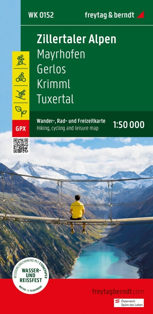 Zillertaler Alpen, Wander-, Rad- und Freizeitkarte 1:50.000, freytag & berndt, WK 152 (Sheet Map)
