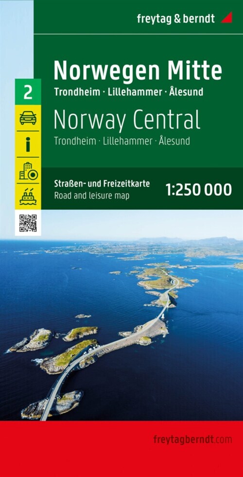 Norwegen Mitte, Straßen- und Freizeitkarte 1:250.000, freytag & berndt (Sheet Map)