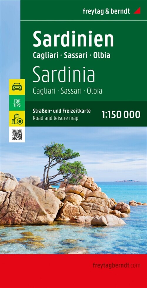 Sardinien, Straßen- und Freizeitkarte 1:150.000, freytag & berndt (Sheet Map)