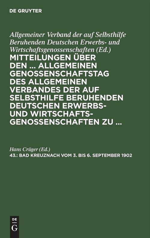 Bad Kreuznach vom 3. bis 6. September 1902 (Hardcover)