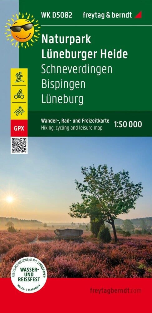 Naturpark Luneburger Heide, Wander-, Rad- und Freizeitkarte 1:50.000, freytag & berndt, WK D5082 (Sheet Map)