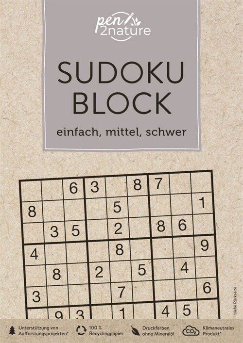 Sudoku-Block - einfach, mittel, schwer (Paperback)