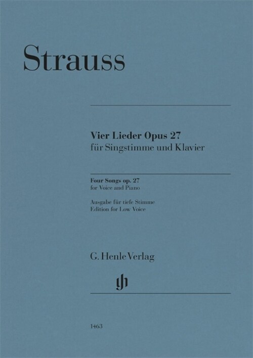 Strauss, Richard - Vier Lieder op. 27 (Sheet Music)