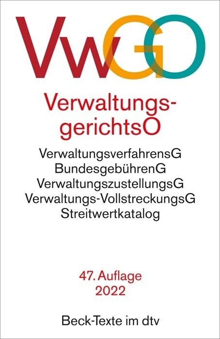 Verwaltungsgerichtsordnung, Verwaltungsverfahrensgesetz VwGO (Paperback)