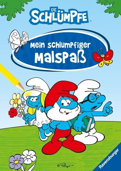 Ravensburger Die Schlumpfe - Mein schlumpfiger Malspaß - Malheft fur Kinder ab 5 Jahren - Große Wimmelszenen zum Ausmalen (Paperback)