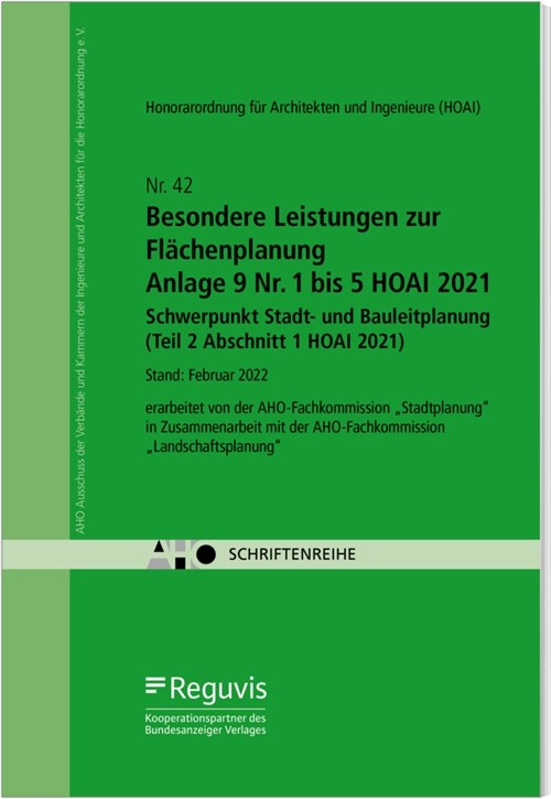 Besondere Leistungen zur Flachenplanung - Anlage 9 Nr. 1 bis 5 HOAI 2021 - Schwerpunkt Stadt- und Bauleitplanung (Teil 2 Abschnitt 1 HOAI 2021) (Book)