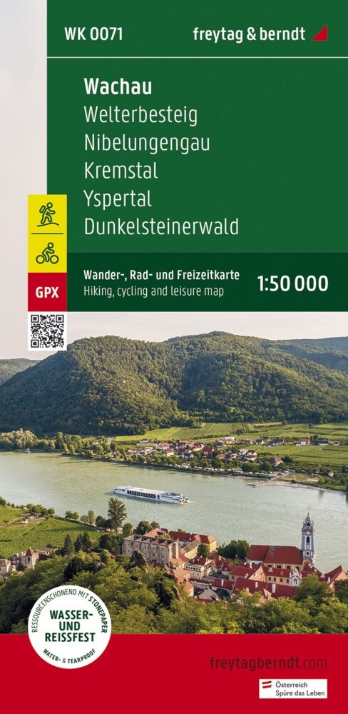 Wachau, Wander-, Rad- und Freizeitkarte 1:50.000, freytag & berndt, WK 0071 (Sheet Map)