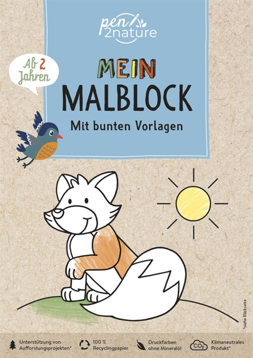 Mein Malblock. Mit bunten Vorlagen fur Kinder ab 2 Jahren (Paperback)