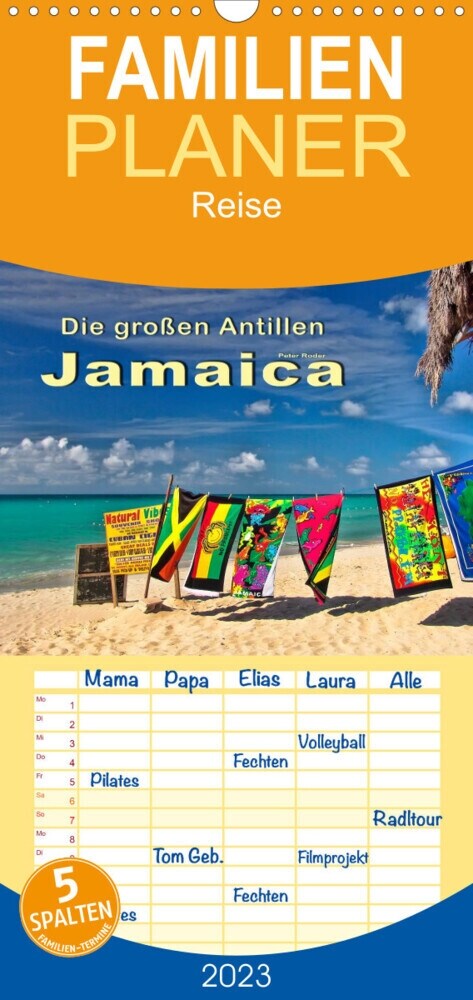 Familienplaner Die großen Antillen - Jamaica (Wandkalender 2023 , 21 cm x 45 cm, hoch) (Calendar)