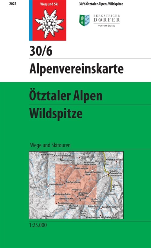 Otztaler Alpen, Wildspitze (Sheet Map)