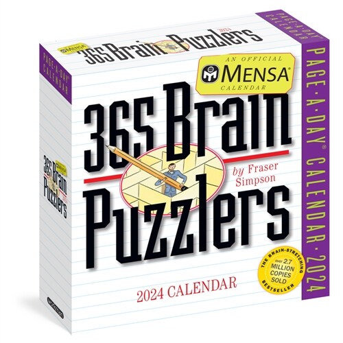 Mensa(r) 365 Brain Puzzlers Page-A-Day Calendar 2024: Word Puzzles, Logic Challenges, Number Problems, and More (Daily)