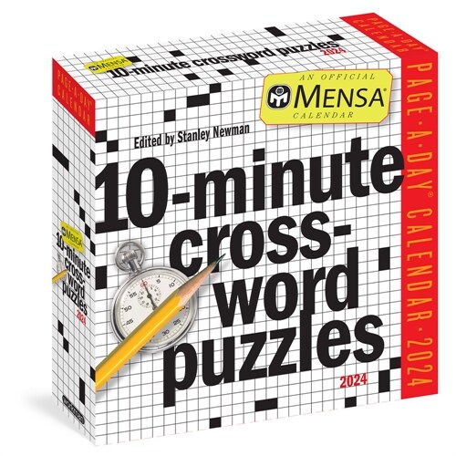 Mensa(r) 10-Minute Crossword Puzzles Page-A-Day Calendar 2024 (Daily)