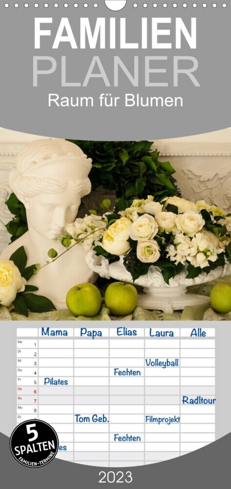 Familienplaner Raum fur Blumen (Wandkalender 2023 , 21 cm x 45 cm, hoch) (Calendar)
