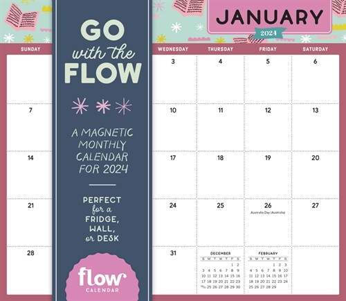 Go with the Flow: A Magnetic Monthly Calendar 2024: A Magnetic Monthly Calendar for 2024 (Wall)