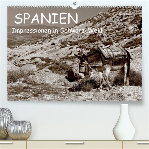 Spanien Impressionen in Schwarz-Weiß (Premium, hochwertiger DIN A2 Wandkalender 2023, Kunstdruck in Hochglanz) (Calendar)