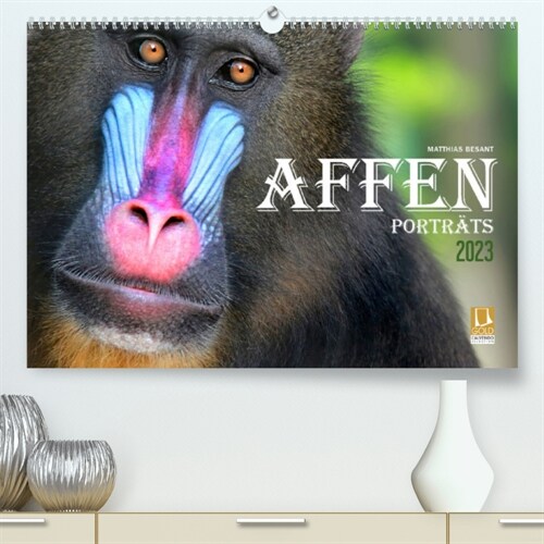 AFFENPORTRATS (Premium, hochwertiger DIN A2 Wandkalender 2023, Kunstdruck in Hochglanz) (Calendar)