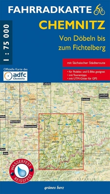 Fahrradkarte Chemnitz (Sheet Map)