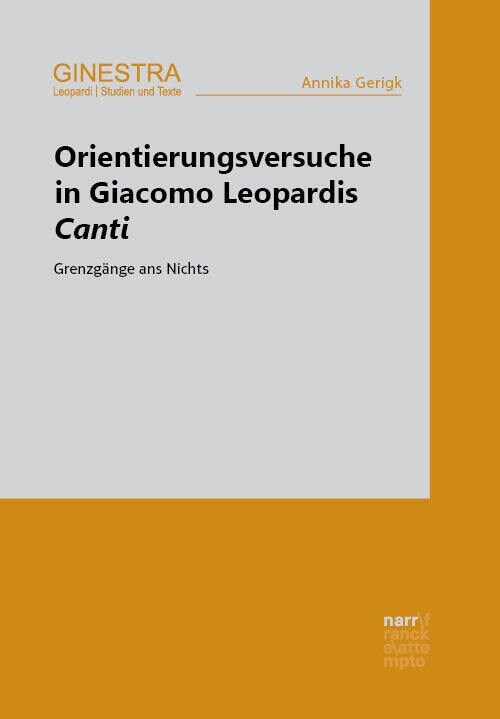 Orientierungsversuche in Giacomo Leopardis Canti (Paperback)