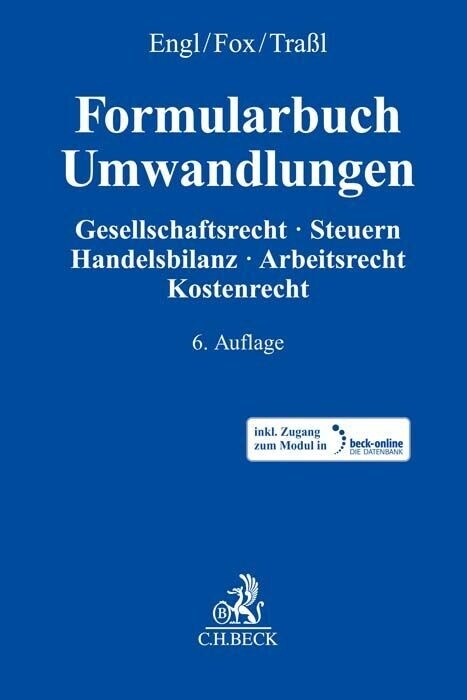 Formularbuch Umwandlungen, m. 1 Buch, m. 1 Online-Zugang (WW)
