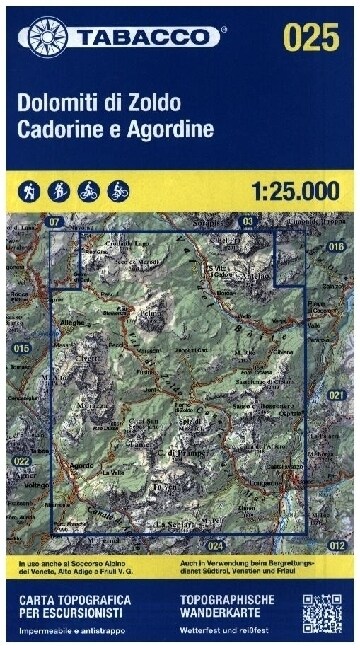 25 Dolomiti Zoldo  Cadorine e Agordine (Sheet Map)
