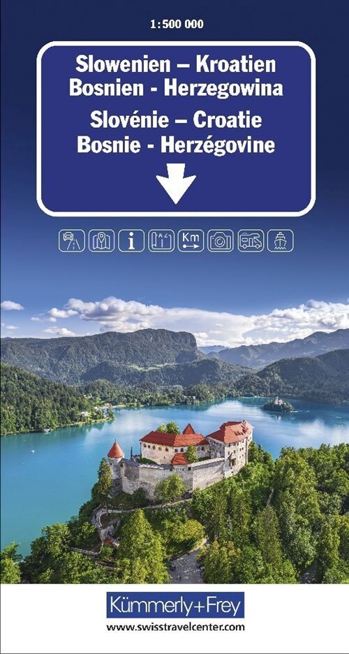 Slowenien - Kroatien - Bosnien-Herzegowina Strassenkarte 1:500 000 (Sheet Map)