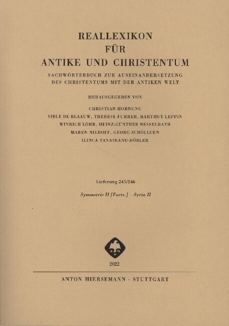 Reallexikon fur Antike und Christentum (Hardcover)