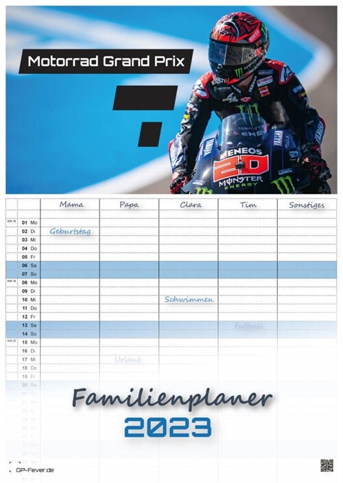 Motorrad Grand Prix 2023 - Kalender | MotoGP DIN A3 - (Familienplaner) (Calendar)