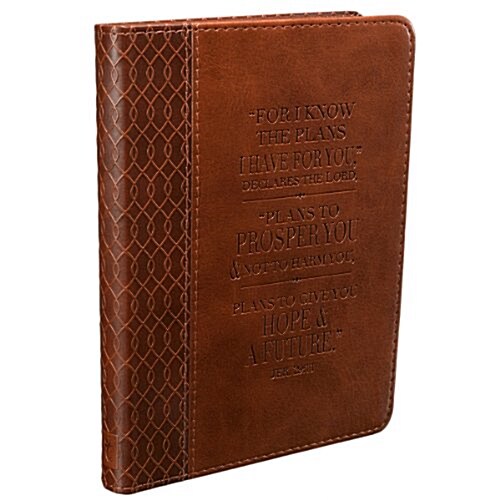 Christian Art Gifts Classic Handy-Sized Journal for I Know the Plans Jeremiah 29:11 Bible Verse Inspirational Scripture Notebook W/Ribbon 240 Ruled Pa (Leather)