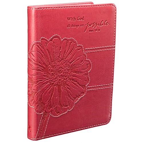 Christian Art Gifts Classic Handy-Sized Journal All Things Are Possible Mathew 19:26 Bible Verse Inspirational Scripture Notebook 240 Ruled Pages, 5.7 (Leather)
