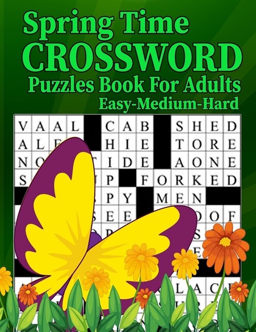 Spring Time Puzzles Book For Adults Crossword Easy-Medium-Hard (Paperback)