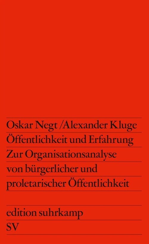 Offentlichkeit und Erfahrung (Paperback)