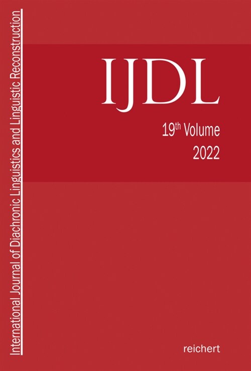 International Journal of Diachronic Linguistics and Linguistic Reconstruction (Paperback)