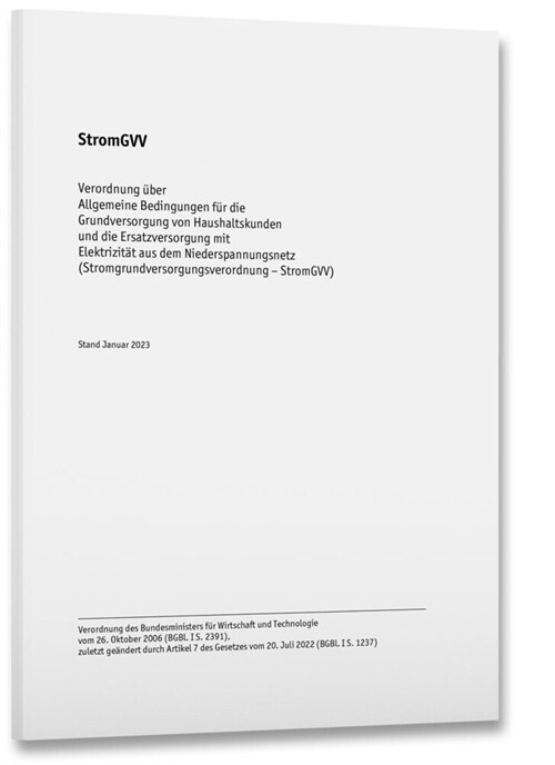 StromGVV - Stromgrundversorgungsverordnung (Pamphlet)